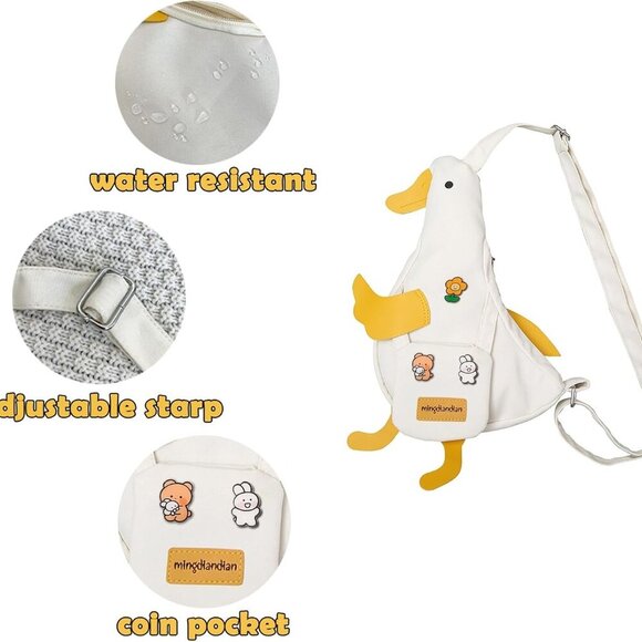 Kawaii Purse, Cute Duck Crossbody Shoulder Bag, Novelty Messenger Purse for Wome - Picture 5 of 7